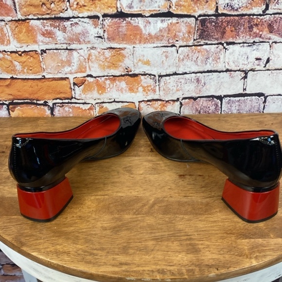 CAPELLI ROSSI Black and Red Patent Leather Block Heel Round Toe Shoes Sz EU39 - Picture 9 of 13